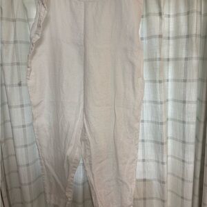 Eileen Fisher White Linen Ankle Pants